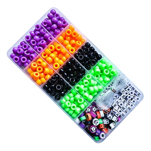 ycezw Halloween-Perlen zur Schmuckherstellung, Halloween-Perlen-Set, Perlen zur Herstellung von Armbändern - Buchstabenperlen für Halloween-Handwerk, Schmuckherstellung mit ycezw Halloween-Perlen zur Schmuckherstellung, Halloween-Perlen-Set, Perlen zur Herstellung von Armbändern - Buchstabenperlen für Halloween-Handwerk, Schmuckherstellung mit von ycezw