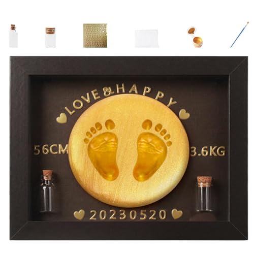 ycezw Hand- und Fußabdruck-Set für Babys, Set für Handabdrücke und Handabdrücke aus Holz, Flasche für fetale Haare, handgefertigte Babyerinnerung ycezw Hand- und Fußabdruck-Set für Babys, Set für Handabdrücke und Handabdrücke aus Holz, Flasche für fetale Haare, handgefertigte Babyerinnerung von ycezw