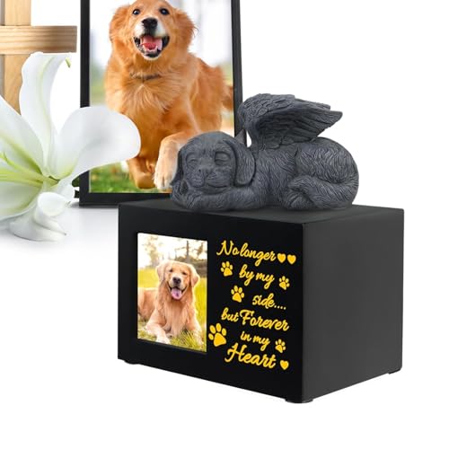 ycezw Haustierurne, Hundeurne, Einäscherungsurnen aus Holz für Hunde mit Engel und Hund - Beerdigungsboxen für Haustiere Pfotenmuster mit Bilderrahmen für ycezw Haustierurne, Hundeurne, Einäscherungsurnen aus Holz für Hunde mit Engel und Hund - Beerdigungsboxen für Haustiere Pfotenmuster mit Bilderrahmen für von ycezw
