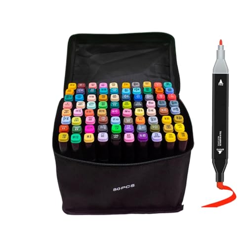 ycezw Künstlerstifte, Set mit Künstlermarkern – Kunst-Marker-Set, Zeichenmarker, kreativer Zeichenstift, feine Spitze und Pinsel mit Transporttasche ycezw Künstlerstifte, Set mit Künstlermarkern – Kunst-Marker-Set, Zeichenmarker, kreativer Zeichenstift, feine Spitze und Pinsel mit Transporttasche von ycezw