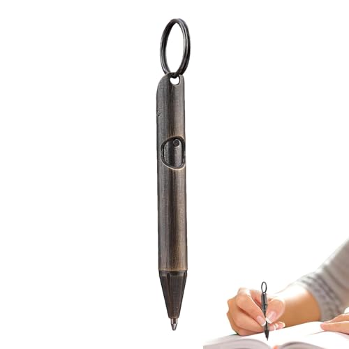 ycezw Kugelschreiber, Messing Druckstift, Professioneller Stift, Tragbarer Schlüsselanhänger mit Taschenschreibstift für Schule, Arbeitsplatz, Geschäft von ycezw