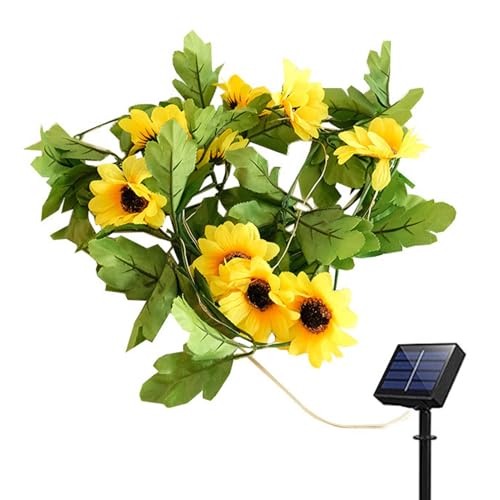 ycezw Lichterkette für Sonnenblumenkränze, künstliche Blumen, Solarlicht, dekoratives Sonnenblumenlicht mit weichem Glanz und flexiblem Draht für den Wandschirm, Schlafzimmer, Hof ycezw Lichterkette für Sonnenblumenkränze, künstliche Blumen, Solarlicht, dekoratives Sonnenblumenlicht mit weichem Glanz und flexiblem Draht für den Wandschirm, Schlafzimmer, Hof von ycezw