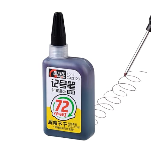 ycezw Nachfülltinte für Marker, Nachfülltinte für Permanentmarker, 72 Stunden Super Color Nachfülltinte für Permanentmarker Bastelbedarf, Marker-Zubehör ycezw Nachfülltinte für Marker, Nachfülltinte für Permanentmarker, 72 Stunden Super Color Nachfülltinte für Permanentmarker Bastelbedarf, Marker-Zubehör von ycezw