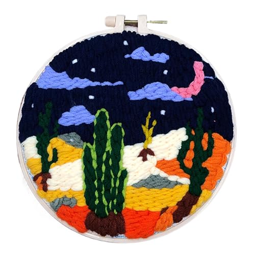 ycezw Nadel-Set zum Bohren für Landschaft, Landschaft von Bohrnadeln, Sonnenblumenpflanzen-Set - Faustnadel-Set für Anfänger mit Werkzeugen und ycezw Nadel-Set zum Bohren für Landschaft, Landschaft von Bohrnadeln, Sonnenblumenpflanzen-Set - Faustnadel-Set für Anfänger mit Werkzeugen und von ycezw