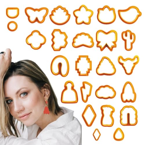 ycezw Ohrringformen aus Ton, Formen für Tonfräser | 25 Stück tragbare Ton-Ohrring-Formen | Schmuckherstellungswerkzeuge, Ton-Formen, Tonformen Set, Fräser ycezw Ohrringformen aus Ton, Formen für Tonfräser | 25 Stück tragbare Ton-Ohrring-Formen | Schmuckherstellungswerkzeuge, Ton-Formen, Tonformen Set, Fräser von ycezw