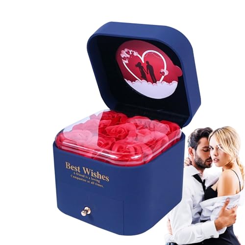 ycezw Rosa Schmuckschatulle, Rosa Schmuckschatulle, Box mit 9 Ohrringen mit für immer, Schmuckschatulle, Halskettenetui für Hochzeit, Verlobung ycezw Rosa Schmuckschatulle, Rosa Schmuckschatulle, Box mit 9 Ohrringen mit für immer, Schmuckschatulle, Halskettenetui für Hochzeit, Verlobung von ycezw