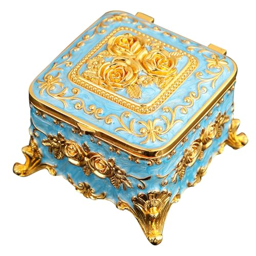 ycezw Samt Ohrringe Box,Luxus Schmuckschatulle für Frauen | Exquisite Luxus Schmuckschatulle - Aufbewahrungshalter in Zinklegierung Metall Schmuckkoffer, exquisite luxuriöse quadratische Box für Damen ycezw Samt Ohrringe Box,Luxus Schmuckschatulle für Frauen | Exquisite Luxus Schmuckschatulle - Aufbewahrungshalter in Zinklegierung Metall Schmuckkoffer, exquisite luxuriöse quadratische Box für Damen von ycezw
