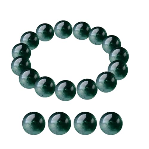 ycezw Steinperlen für Armbänder, Schmuckherstellung, Steinperlen | Grüne Perlen 20 Stück Chalcedon - Schmuckherstellungsbedarf, Perlen für Junge, Senioren, von ycezw