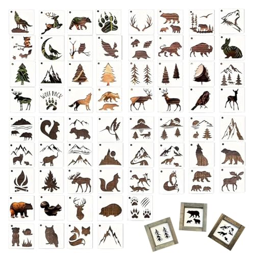 ycezw Tierschablonen für Stoffmalerei, niedliche Tiere, wiederverwendbar, 65 x Malschablonen – PET-Farbschablonen 7,6 x 7,6 cm für Wandkarten, Steine, Holzschilder, Untersetzer, Leinwand, Bastelkarten ycezw Tierschablonen für Stoffmalerei, niedliche Tiere, wiederverwendbar, 65 x Malschablonen – PET-Farbschablonen 7,6 x 7,6 cm für Wandkarten, Steine, Holzschilder, Untersetzer, Leinwand, Bastelkarten von ycezw