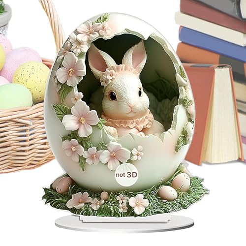 ycezw Tischdekorationen für Osterhasen, Osterhasendekorationen im Innenbereich, Dekoration des Hasenhauses mit flacher Acrylplatte, Cartoon-Beschreibung ycezw Tischdekorationen für Osterhasen, Osterhasendekorationen im Innenbereich, Dekoration des Hasenhauses mit flacher Acrylplatte, Cartoon-Beschreibung von ycezw
