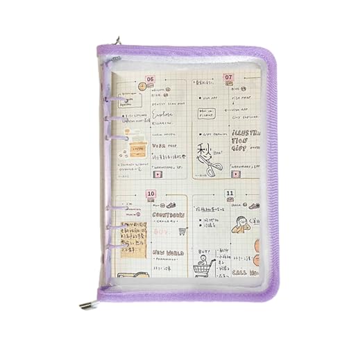 ycezw Transparenter Notizbuch-Ordner – Ordner-Schutz, 6-Loch Notizbuchhülle | Transparenter Planer Cover | Journal Organizer von ycezw