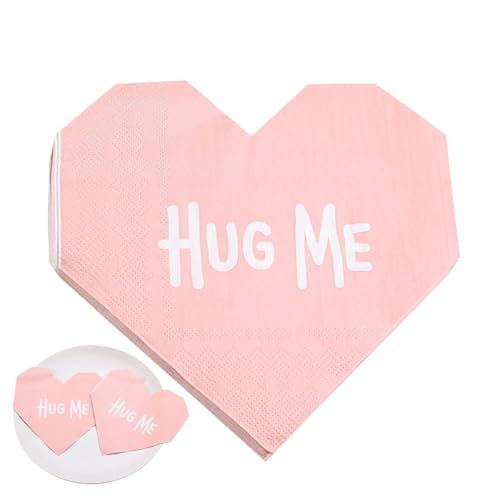 ycezw Valentine Heart Napkins - Paper Napkins Dinner Napkins Love Heart Shaped - Absorbent Hearts Dinner Hand Napkin for Valentine's Day Parties for Dining Room, Kitchen Use von ycezw