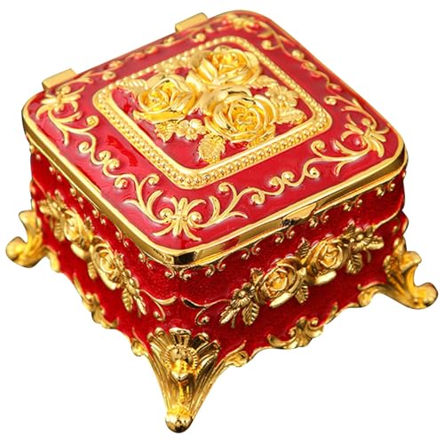 ycezw Vintage Schmuckschatulle, Samt Armband Box | Exquisite Luxus Schmuckschatulle,Exquisite Samtfutter Zinklegierung Halskette, Ring, Armband Organization Box von ycezw