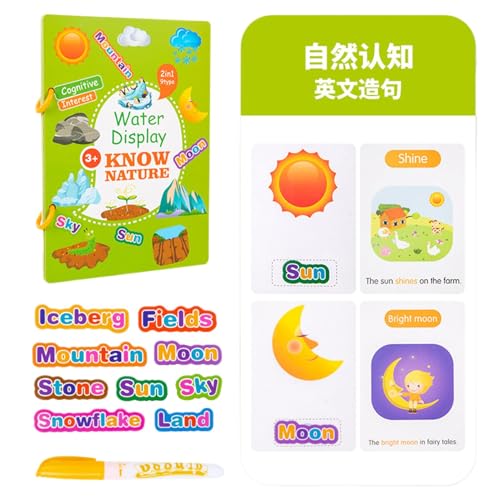 ycezw Wasserkunst-Aktivitätsbuch, Malbücher auf dem Wasser für Kinder - Wortkombinationsspiel, Lernkarten für Tierzeichnungen, wiederverwendbares Papier zum Malen ycezw Wasserkunst-Aktivitätsbuch, Malbücher auf dem Wasser für Kinder - Wortkombinationsspiel, Lernkarten für Tierzeichnungen, wiederverwendbares Papier zum Malen von ycezw