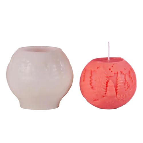 ycezw Weihnachten Kugel Form, Weihnachten Relief Form - Kugel Weihnachtenformen,Handwerk Harz Form Silikon-Seifen-Formen, Kugel Weihnachts-Formen, Kreative Kugelform Lichtform für Licht von ycezw