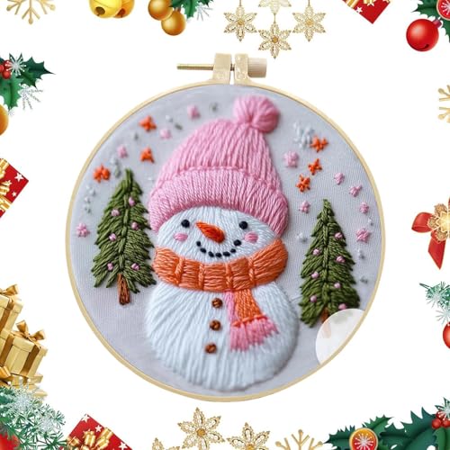 ycezw Weihnachtliches Stickset, Weihnachts-Stickset, Handstickerei mit Stickmuster - Nadelrahmen-Set, vielseitiges dekoratives Stickset für die Praxis der Stickerei für Wohnzimmer, Büro ycezw Weihnachtliches Stickset, Weihnachts-Stickset, Handstickerei mit Stickmuster - Nadelrahmen-Set, vielseitiges dekoratives Stickset für die Praxis der Stickerei für Wohnzimmer, Büro von ycezw