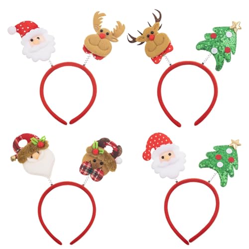ycezw Weihnachts-Stirnband für Mädchen, Weihnachts-Stirnband – 4 x Stirnbänder für Weihnachtskostüm mit Tierohren, niedliches Haarband für Weihnachten, Boppers Hüte, Partyzubehör für Weihnachten ycezw Weihnachts-Stirnband für Mädchen, Weihnachts-Stirnband – 4 x Stirnbänder für Weihnachtskostüm mit Tierohren, niedliches Haarband für Weihnachten, Boppers Hüte, Partyzubehör für Weihnachten von ycezw