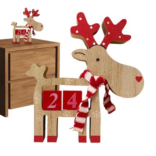 ycezw Weihnachtselch Deko Weihnachten Countdown Kalender aus Holz | Adventskalender Elche Weihnachten - 3D Blockkalender Ornamente für ycezw Weihnachtselch Deko Weihnachten Countdown Kalender aus Holz | Adventskalender Elche Weihnachten - 3D Blockkalender Ornamente für von ycezw