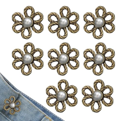 ycezw Zum Festziehen von Jeans, Hosenbund | Knopfnadeln im 8er-Set | modisches Accessoire mit abnehmbarer bis abnehmbarer Schnalle verstellbar für die Kleidergröße für von ycezw