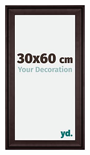 yd. Your Decoration - Bilderrahmen 30x60 cm - Bilderrahmen aus Holz mit Acrylglas - Antireflex - Ausgezeichnete Qualität - Braun - Birmingham von yd.