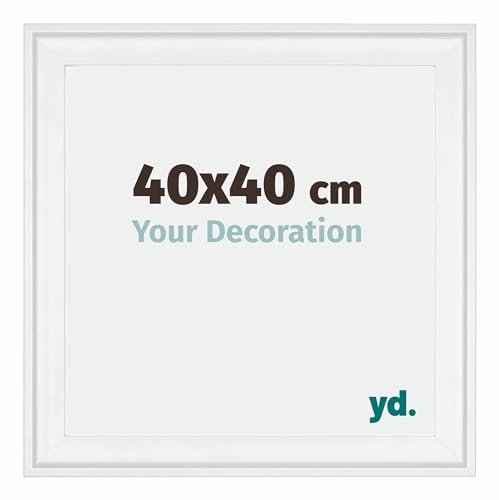 Your Decoration - Bilderrahmen 40x40 cm - Bilderrahmen aus Holz mit Acrylglas - Antireflex - Ausgezeichnete Qualität - Weiss - Birmingham von yd.