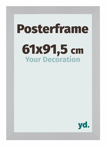 yd. Your Decoration - Bilderrahmen 61x91,5 cm - Posterrahmen aus Holz mit Acrylglas - Antireflex - Ausgezeichnete Qualität -Silber - Parma von yd.