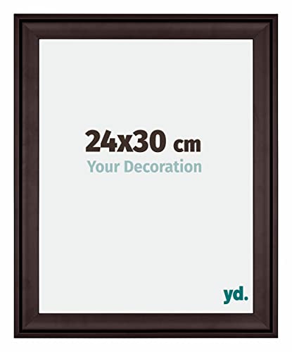 yd. Your Decoration - Bilderrahmen 24x30 cm - Bilderrahmen aus Holz mit Acrylglas - Antireflex - Ausgezeichnete Qualität - Braun - Birmingham von yd.