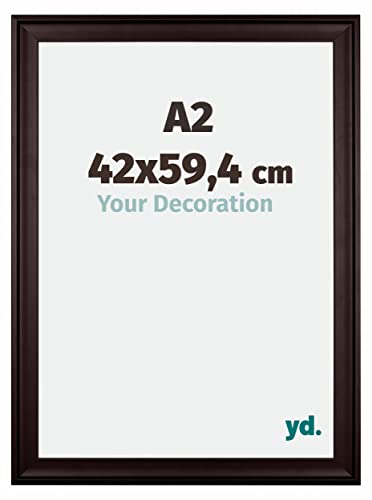 yd. Your Decoration - Bilderrahmen DIN A2 42x59,4 cm - Bilderrahmen aus Holz mit Acrylglas - Antireflex - Ausgezeichnete Qualität - Braun - Birmingham von yd.