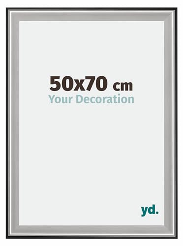 yd. Your Decoration - Puzzlerahmen 50x70 cm - Schwarz Silber Poliert - Puzzlerahmen 500-1000 Teile - Holz Bilderrahmen - Birmingham von yd.