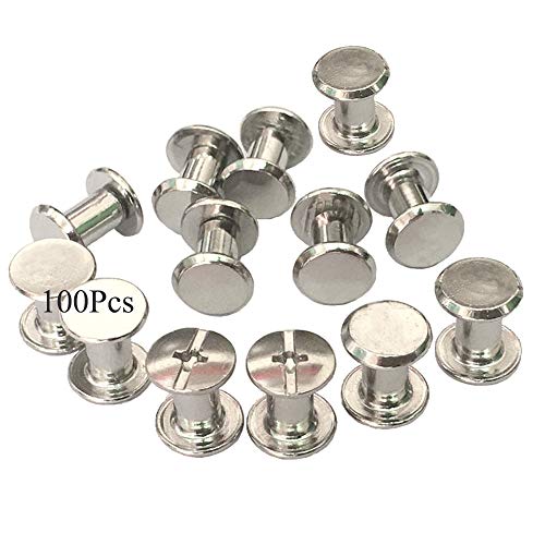 100 Paar Chicago Schrauben Buchschrauben Set Vernickelte Doppelkappe Nieten Chicago Bindung Schrauben Kit für DIY Lederdekoration Buchbinderei für Leder Buch Papier Gürtel Menüs DIY Basteln M5x8mm 100 Paar Chicago Schrauben Buchschrauben Set Vernickelte Doppelkappe Nieten Chicago Bindung Schrauben Kit für DIY Lederdekoration Buchbinderei für Leder Buch Papier Gürtel Menüs DIY Basteln M5x8mm von yeemeen