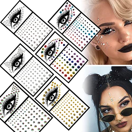 Glitzersteine Gesicht, 6 Blätter Strasssteine Gesicht Selbstklebend, Glitzer Gesicht Selbstklebend für Gesicht Ohrringe Nagel Make-up Dekoration Festival Party Glitzersteine Gesicht, 6 Blätter Strasssteine Gesicht Selbstklebend, Glitzer Gesicht Selbstklebend für Gesicht Ohrringe Nagel Make-up Dekoration Festival Party von yeemeen