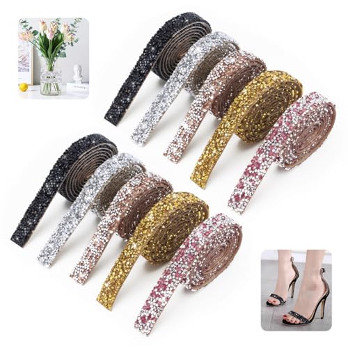 10 Rollen selbstklebende Kristall-Strass-Bänder, 5 bunte Bänder für Bastelarbeiten, Hochzeit, Auto, Tasche, Telefon und Heimdekoration 10 Rollen selbstklebende Kristall-Strass-Bänder, 5 bunte Bänder für Bastelarbeiten, Hochzeit, Auto, Tasche, Telefon und Heimdekoration von yeeplant