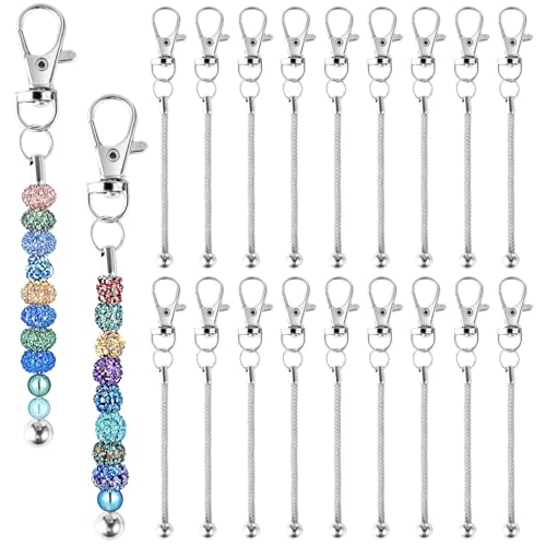20 Stück DIY Perlen Schlüsselanhänger Bar Set Anpassbare Metall Schlüsselanhänger zum Basteln Anhänger Herstellung Kit für Männer & Frauen von yeeplant