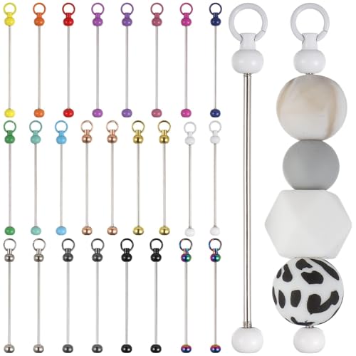 25-teiliges Set mit Perlen-Schlüsselanhängern, buntes DIY-Schmuckherstellungszubehör zum Basteln von yeeplant