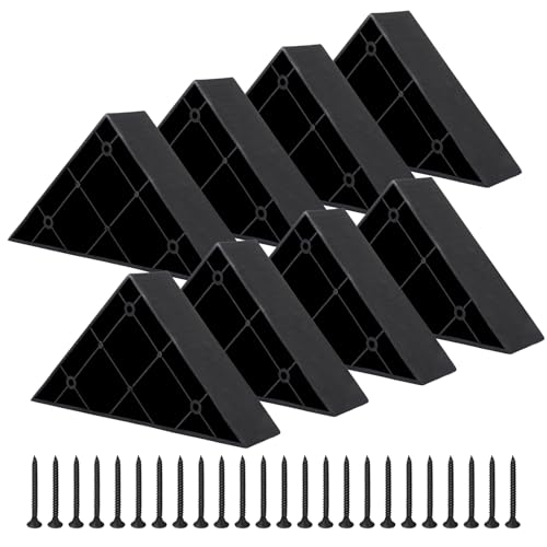 Kunststoff-Möbelbeine, schwarz, dreieckig, Ersatz für Couchstuhl, Sofa, mit Schrauben, stabile Eckfüße für Möbel-Upgrades, 8 Stück Kunststoff-Möbelbeine, schwarz, dreieckig, Ersatz für Couchstuhl, Sofa, mit Schrauben, stabile Eckfüße für Möbel-Upgrades, 8 Stück von yeeplant