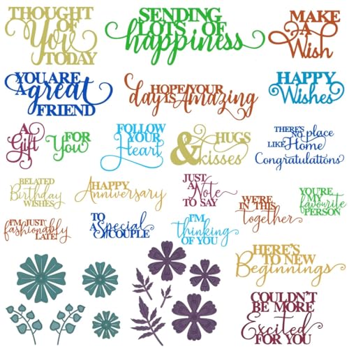 Metall-Stanzformen mit positiven Worten, für Weihnachtskarten, Segen, Prägeschablonen, DIY-Scrapbook und Bastelbedarf, Albumdekorationen, 7 Stück Metall-Stanzformen mit positiven Worten, für Weihnachtskarten, Segen, Prägeschablonen, DIY-Scrapbook und Bastelbedarf, Albumdekorationen, 7 Stück von yeeplant