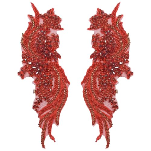 Rote Glas-Strass-Applikationen, Phönixschwanz, Perlen, handgefertigt, Verzierungen, DIY-Näh-Dekorationen für Kleidung und Kostüme Rote Glas-Strass-Applikationen, Phönixschwanz, Perlen, handgefertigt, Verzierungen, DIY-Näh-Dekorationen für Kleidung und Kostüme von yeeplant