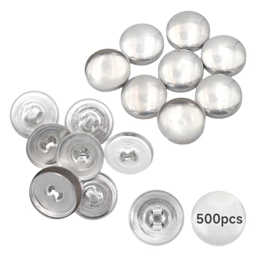 Runde Stoffknöpfe für DIY-Projekte, 2,4 cm Aluminiumknöpfe für Polster, Vorhänge und Kleidung, 40 l, 500 Stück von yeeplant