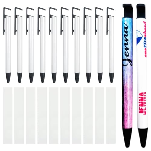 Sublimationsdruck-Kugelschreiber-Set, 10 Stück, Wärmeübertragungs-Kugelschreiber mit Clip, ideal für Büro, Heimwerker, Schulhandwerk und personalisierte Schreibwerkzeuge von yeeplant