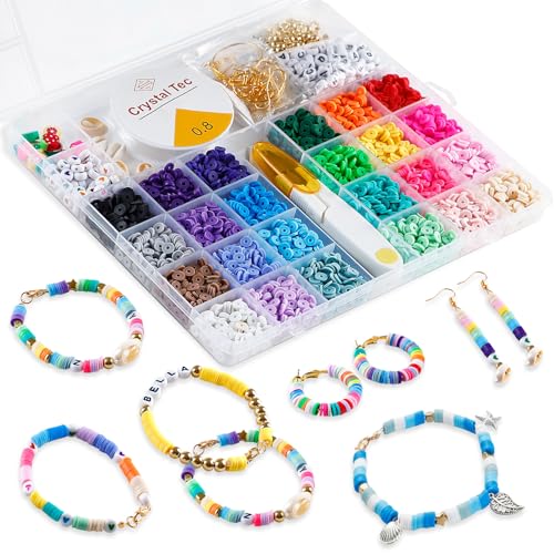 yeeplant Bastelset für Damen, Alphabet-Buchstaben-Anhänger, Ohrringe, bunt, sortiert, Alphabet, Buchstaben, Tonperlen, DIY-Kit yeeplant Bastelset für Damen, Alphabet-Buchstaben-Anhänger, Ohrringe, bunt, sortiert, Alphabet, Buchstaben, Tonperlen, DIY-Kit von yeeplant