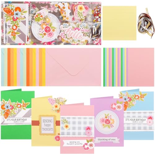 yeeplant Bastelset zum Basteln von personalisierten Grußkarten, inklusive Papierkarten, Umschlägen, Aufklebern und mehr für jede Feier yeeplant Bastelset zum Basteln von personalisierten Grußkarten, inklusive Papierkarten, Umschlägen, Aufklebern und mehr für jede Feier von yeeplant