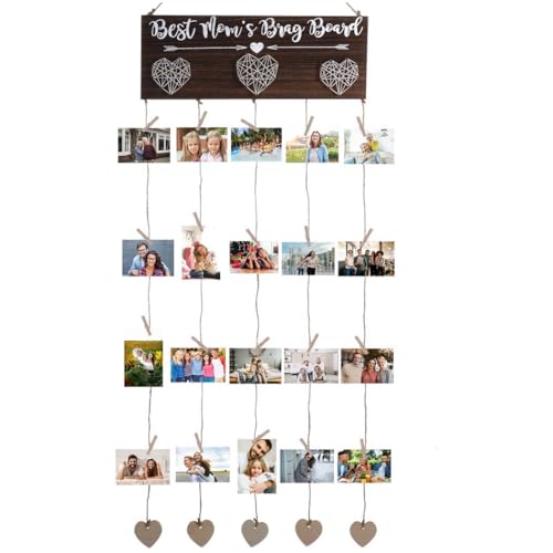 yeeplant DIY Holz-Bilderdisplay mit 20 Clips, hängende Bilderrahmen für Wanddekoration yeeplant DIY Holz-Bilderdisplay mit 20 Clips, hängende Bilderrahmen für Wanddekoration von yeeplant