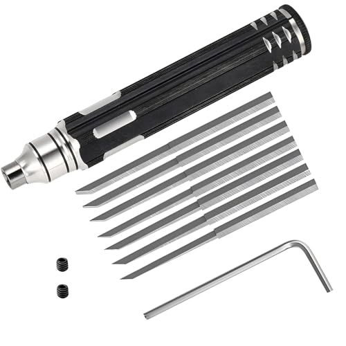 yeeplant Professionelles Modell-Anreißwerkzeug-Set mit 7 Teilen, Gravurstift mit 6 Stahlspitzen und Skalenmodell-Linienmarker von yeeplant