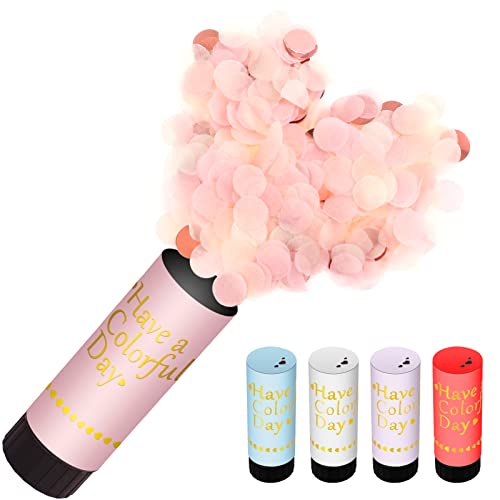 Yeestone Colors Konfettikanonen, biologisch abbaubare Konfetti-Poppers, Party-Papierkanonenwerfer für Hochzeit, Geburtstag, Weihnachten, Babyparty, Partyzubehör, Rosa, Weiß, Blau, Rot, Lila, 100 POP von yeestone