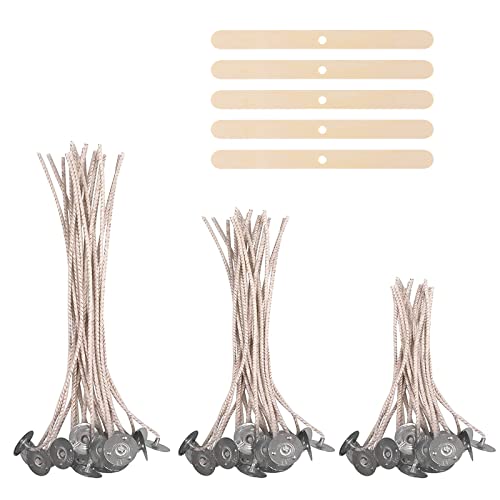 yeestone Kerzendochtes für Kerzen, 60 Stück Dochte Candle Wick, Rauchfrei Kerzendocht Kaufen, Docht Mit Edelstahl Festen Halter, Lang Kerze DIY (10-15-20cm), Brown, yeestoneCX018DE-DengXin von yeestone
