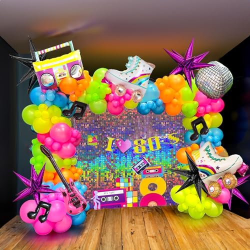 yeewaka Grün Blau Hot Pink Ballon Girlande Bogen Kit 160+ Stück mit Musiknote Gitarre Disco Folienballon für 80er 90er Jahre Motto-Party Geburtstagsparty Dekorationen für 2024 Silvester yeewaka Grün Blau Hot Pink Ballon Girlande Bogen Kit 160+ Stück mit Musiknote Gitarre Disco Folienballon für 80er 90er Jahre Motto-Party Geburtstagsparty Dekorationen für 2024 Silvester von yeewaka