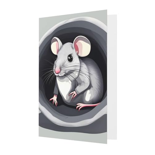 Grußkarte mit Maus im Loch, blanko, 10,2 x 15,2 cm, und Urlaubsgrußkarte, geeignet für alle Gelegenheiten. Grußkarte mit Maus im Loch, blanko, 10,2 x 15,2 cm, und Urlaubsgrußkarte, geeignet für alle Gelegenheiten. von yefan