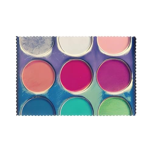 Runde Farbpaletten-Tischsets, 6 Stück, maschinenwaschbar, strapazierfähiges Polyester, 30,5 x 45,7 cm, für Esszimmer und Küche. Runde Farbpaletten-Tischsets, 6 Stück, maschinenwaschbar, strapazierfähiges Polyester, 30,5 x 45,7 cm, für Esszimmer und Küche. von yefan