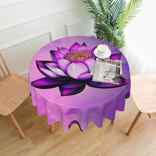 yefan Lotus-Tischdecke, rund, ca. 152,4 cm, für Innen- und Außenbereich, für Küchenpartys, Violett yefan Lotus-Tischdecke, rund, ca. 152,4 cm, für Innen- und Außenbereich, für Küchenpartys, Violett von yefan