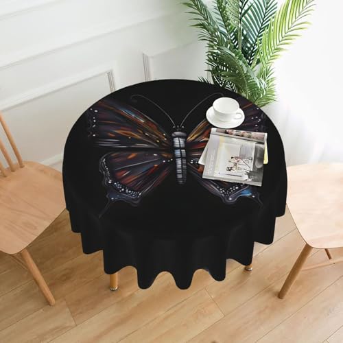 yefan Mystery Butterfly Runde Tischdecke, ca. 152,4 cm, für Innen- und Außenbereich, für Küchenpartys yefan Mystery Butterfly Runde Tischdecke, ca. 152,4 cm, für Innen- und Außenbereich, für Küchenpartys von yefan